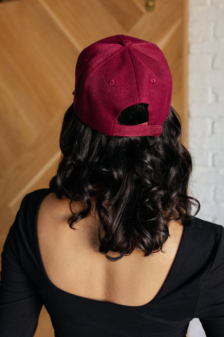 Basic Babe Ball Cap in Wine-Accessories-Ave Shops-OS-[option4]-[option5]-[option6]-[option7]-[option8]-Shop-Boutique-Clothing-for-Women-Online