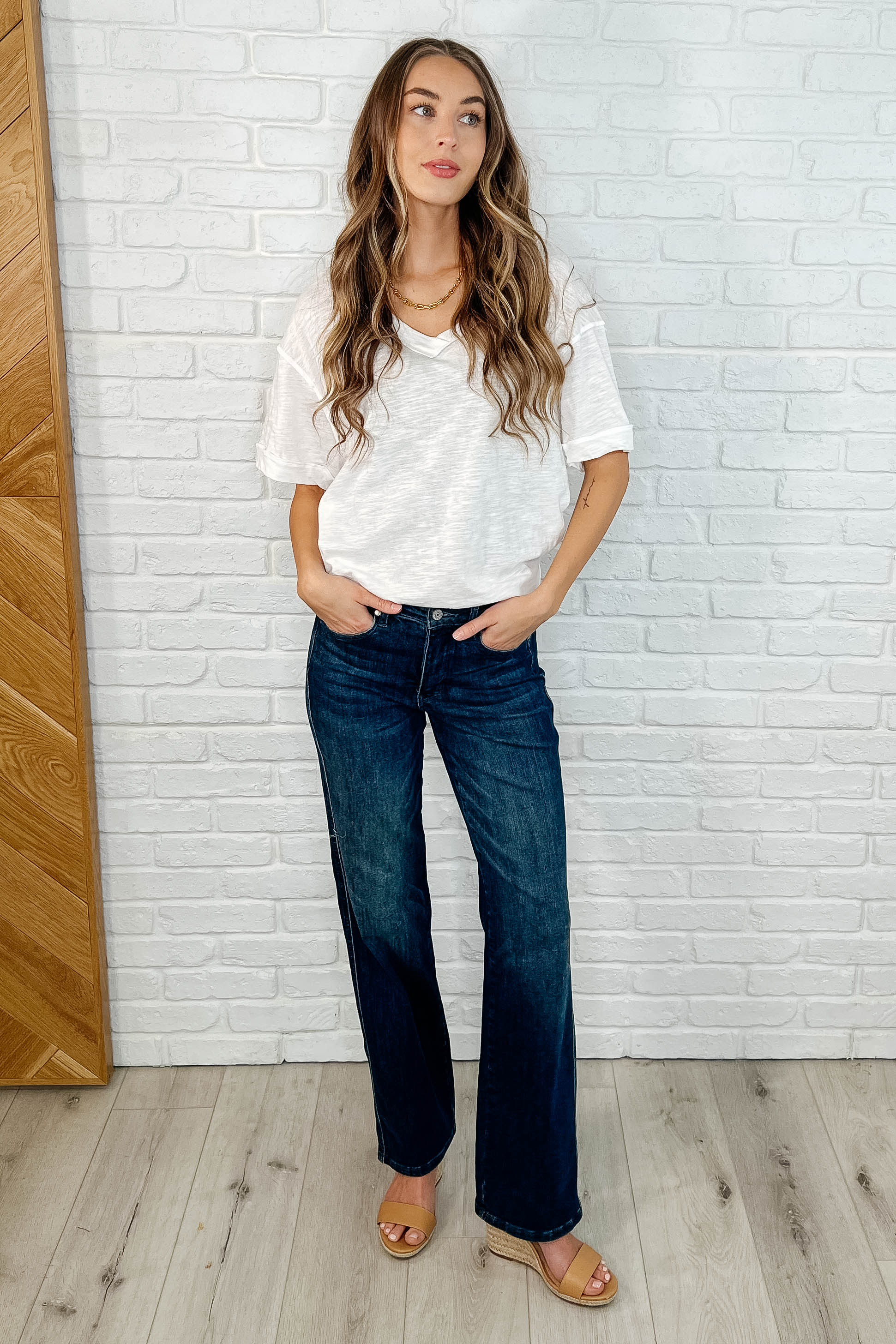 Basic Instinct Drop Shoulder V-Neck Tee in Ivory-Womens-Ave Shops-[option4]-[option5]-[option6]-[option7]-[option8]-Shop-Boutique-Clothing-for-Women-Online