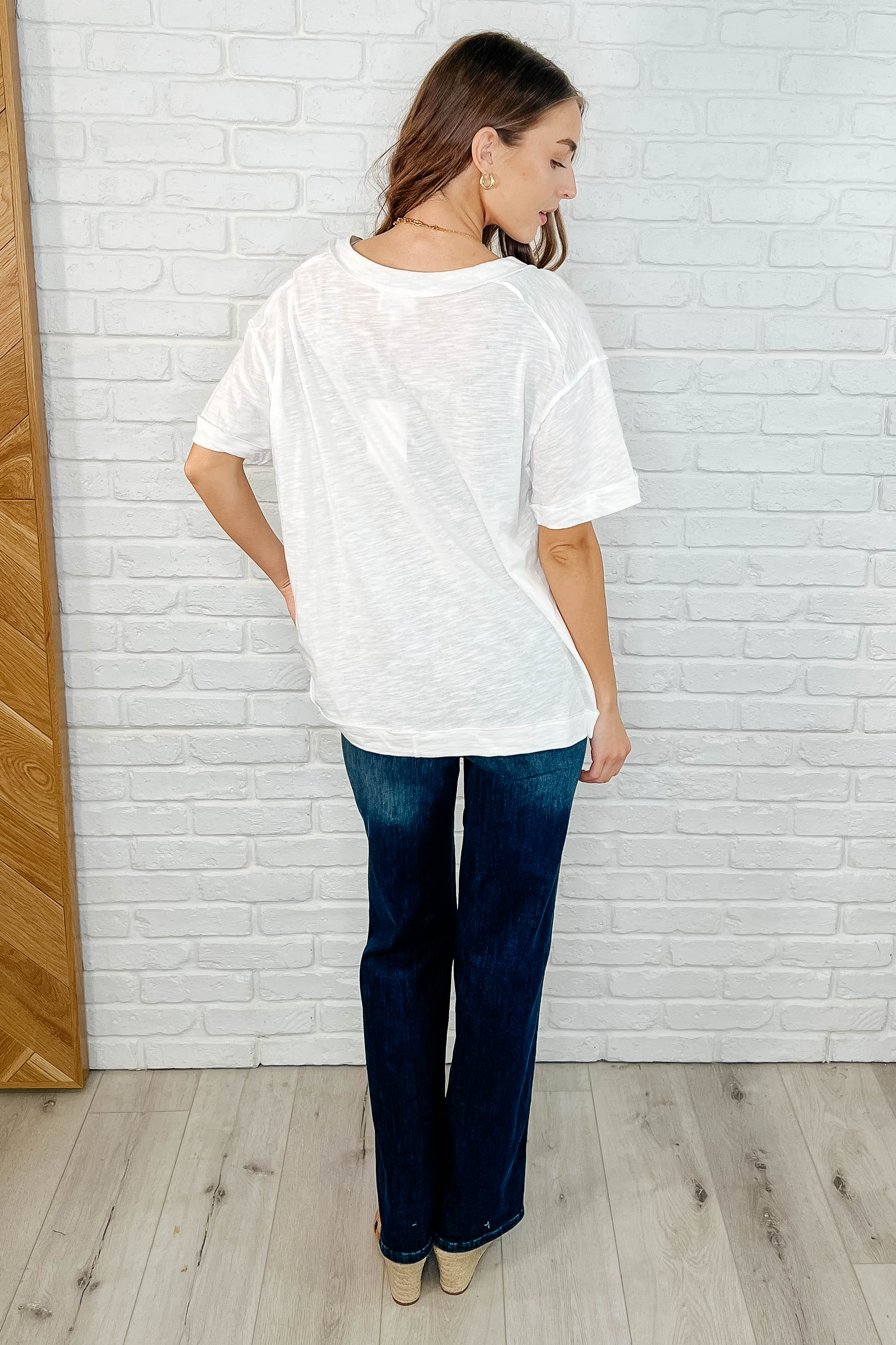 Basic Instinct Drop Shoulder V-Neck Tee in Ivory-Womens-Ave Shops-[option4]-[option5]-[option6]-[option7]-[option8]-Shop-Boutique-Clothing-for-Women-Online