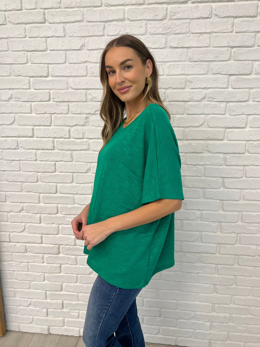 Basically Flowing Dolman Sleeve Top in Kelly Green-Womens-Ave Shops-[option4]-[option5]-[option6]-[option7]-[option8]-Shop-Boutique-Clothing-for-Women-Online
