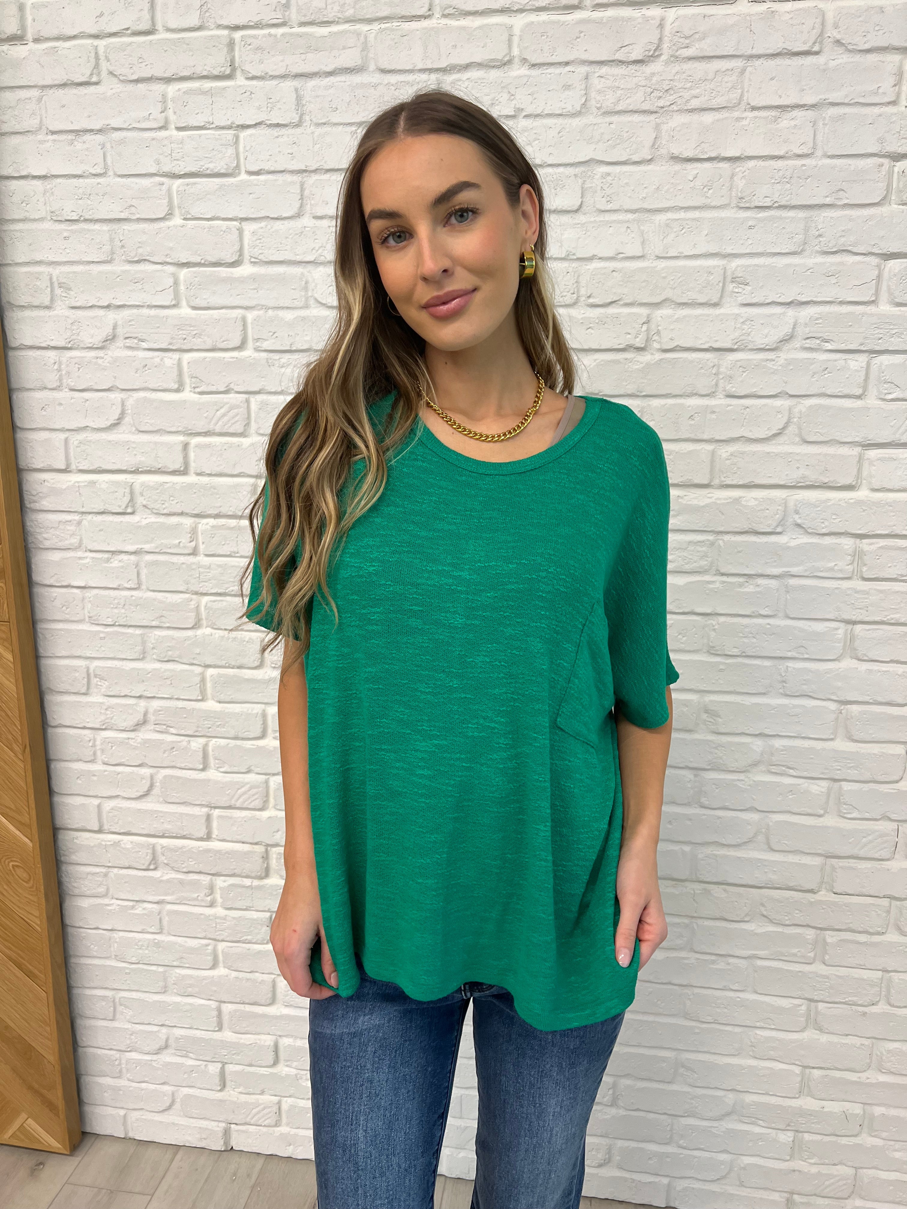 Basically Flowing Dolman Sleeve Top in Kelly Green-Womens-Ave Shops-[option4]-[option5]-[option6]-[option7]-[option8]-Shop-Boutique-Clothing-for-Women-Online