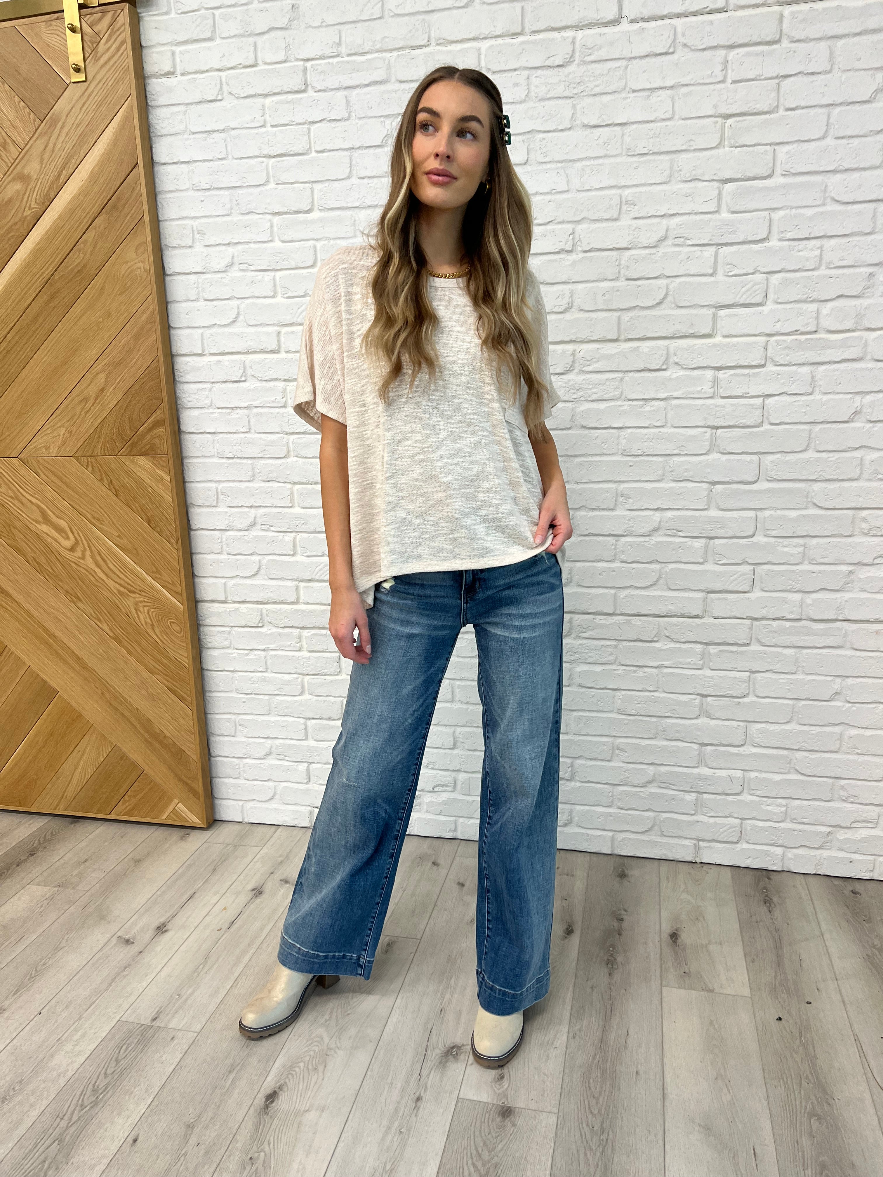 Basically Flowing Dolman Sleeve Top in Sand Beige-Womens-Ave Shops-[option4]-[option5]-[option6]-[option7]-[option8]-Shop-Boutique-Clothing-for-Women-Online