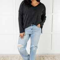 Zenana Basically Freezing Brushed Hacci Top in Black-Tops-Ave Shops-[option4]-[option5]-[option6]-[option7]-[option8]-Shop-Boutique-Clothing-for-Women-Online