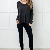 Zenana Basically Freezing Brushed Hacci Top in Black-Tops-Ave Shops-[option4]-[option5]-[option6]-[option7]-[option8]-Shop-Boutique-Clothing-for-Women-Online