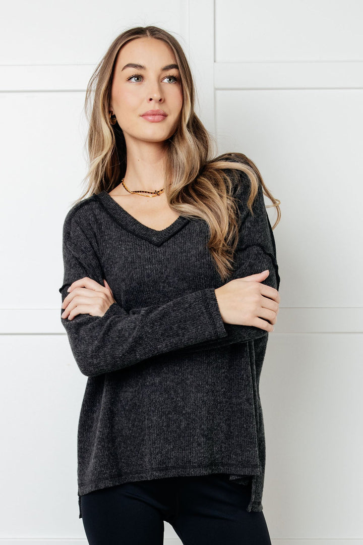 Zenana Basically Freezing Brushed Hacci Top in Black-Tops-Ave Shops-[option4]-[option5]-[option6]-[option7]-[option8]-Shop-Boutique-Clothing-for-Women-Online