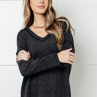 Zenana Basically Freezing Brushed Hacci Top in Black-Tops-Ave Shops-[option4]-[option5]-[option6]-[option7]-[option8]-Shop-Boutique-Clothing-for-Women-Online