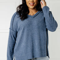 Zenana Basically Freezing Brushed Hacci Top in Dusty Blue-Tops-Ave Shops-[option4]-[option5]-[option6]-[option7]-[option8]-Shop-Boutique-Clothing-for-Women-Online