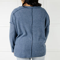 Zenana Basically Freezing Brushed Hacci Top in Dusty Blue-Tops-Ave Shops-[option4]-[option5]-[option6]-[option7]-[option8]-Shop-Boutique-Clothing-for-Women-Online