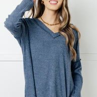 Zenana Basically Freezing Brushed Hacci Top in Dusty Blue-Tops-Ave Shops-[option4]-[option5]-[option6]-[option7]-[option8]-Shop-Boutique-Clothing-for-Women-Online