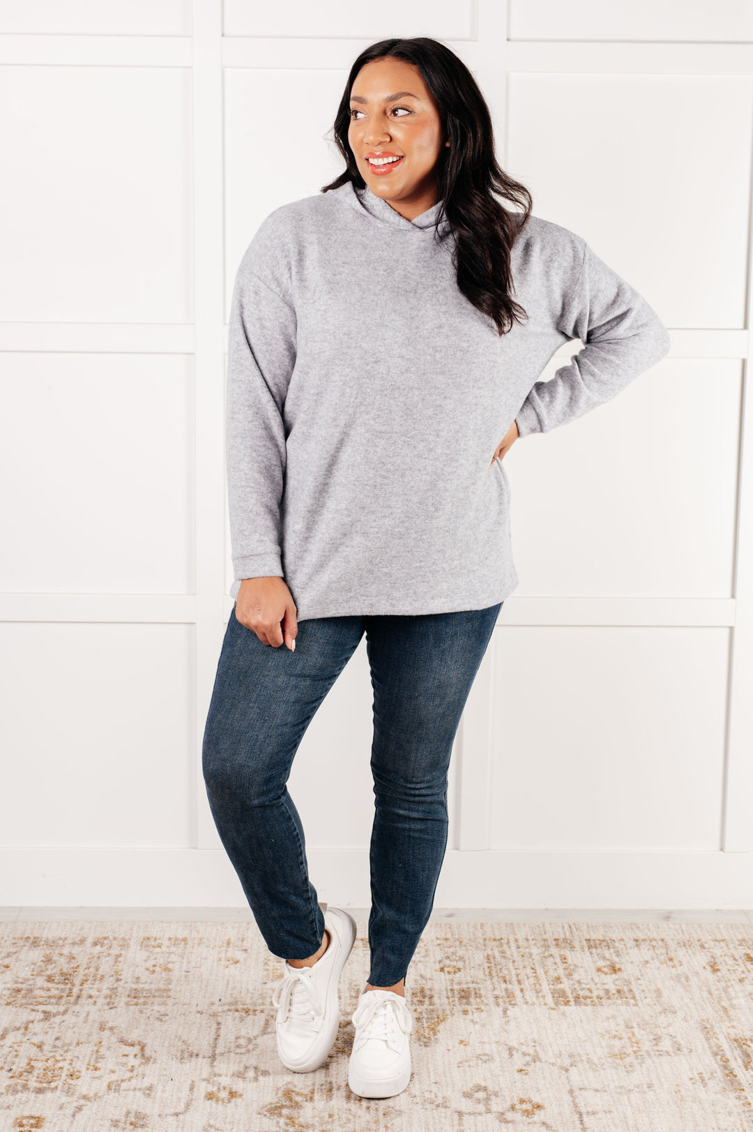 Zenana Basically My Favorite Hooded Pullover in Heather Grey-Tops-Ave Shops-[option4]-[option5]-[option6]-[option7]-[option8]-Shop-Boutique-Clothing-for-Women-Online