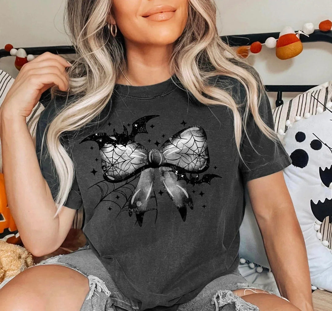 Batty Web Bow Graphic Tee-Gabreila Wholesale-[option4]-[option5]-[option6]-[option7]-[option8]-Shop-Boutique-Clothing-for-Women-Online