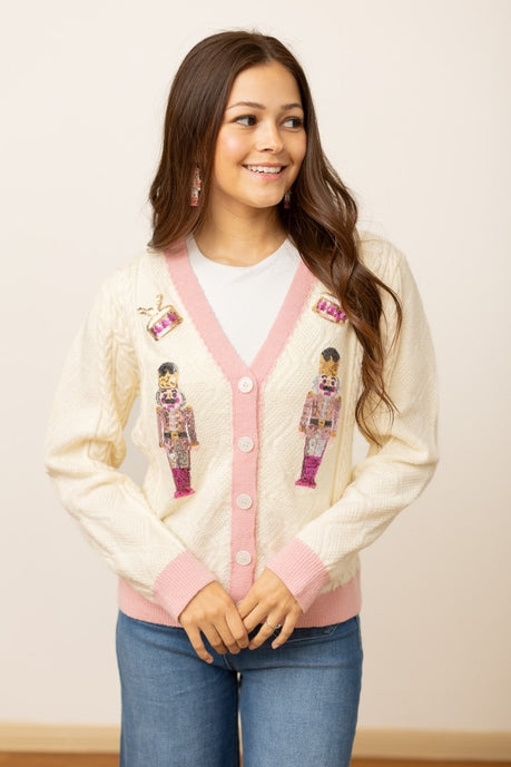 Beige and Pink Nutcracker Sweater-Womens-Ave Shops-[option4]-[option5]-[option6]-[option7]-[option8]-Shop-Boutique-Clothing-for-Women-Online