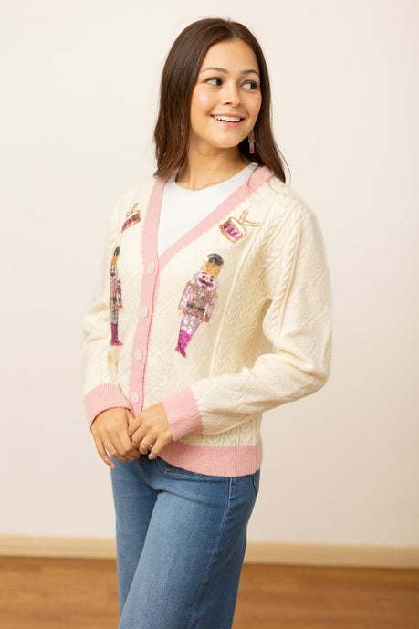 Beige and Pink Nutcracker Sweater-Womens-Ave Shops-[option4]-[option5]-[option6]-[option7]-[option8]-Shop-Boutique-Clothing-for-Women-Online