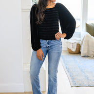 Believe In Miracles Smocked Velvet Top In Black-Womens-Ave Shops-[option4]-[option5]-[option6]-[option7]-[option8]-Shop-Boutique-Clothing-for-Women-Online