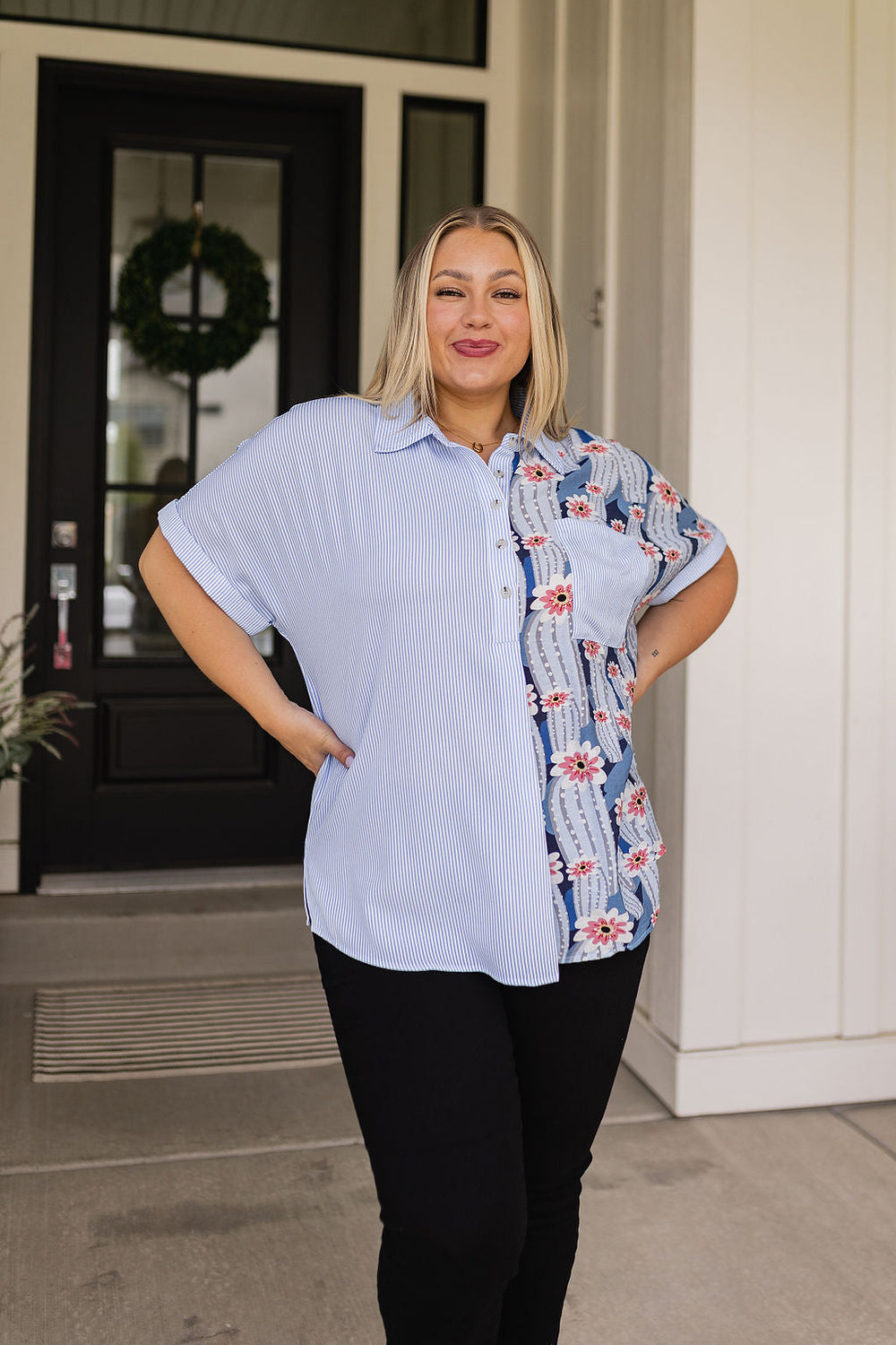 Best Of Both Worlds Button Down Top-Tops-Ave Shops-[option4]-[option5]-[option6]-[option7]-[option8]-Shop-Boutique-Clothing-for-Women-Online