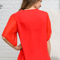Best Of My Love Short Sleeve Blouse In Red-Womens-Ave Shops-[option4]-[option5]-[option6]-[option7]-[option8]-Shop-Boutique-Clothing-for-Women-Online