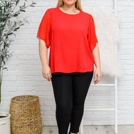 Best Of My Love Short Sleeve Blouse In Red-Womens-Ave Shops-[option4]-[option5]-[option6]-[option7]-[option8]-Shop-Boutique-Clothing-for-Women-Online