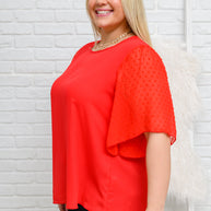 Best Of My Love Short Sleeve Blouse In Red-Womens-Ave Shops-[option4]-[option5]-[option6]-[option7]-[option8]-Shop-Boutique-Clothing-for-Women-Online