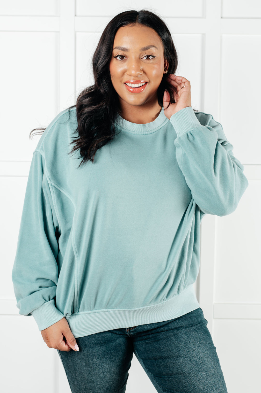 Zenana Beyond the Basics Pullover in Blue Grey-Tops-Ave Shops-[option4]-[option5]-[option6]-[option7]-[option8]-Shop-Boutique-Clothing-for-Women-Online