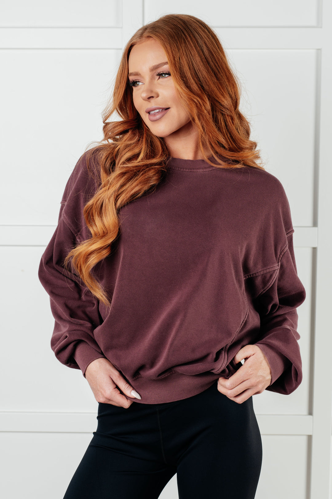 Zenana Beyond the Basics Pullover in Eggplant-Tops-Ave Shops-[option4]-[option5]-[option6]-[option7]-[option8]-Shop-Boutique-Clothing-for-Women-Online