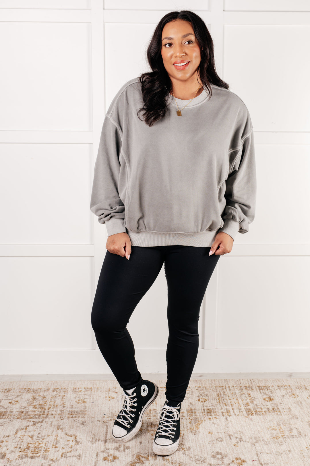 Zenana Beyond the Basics Pullover in Sleet-Tops-Ave Shops-[option4]-[option5]-[option6]-[option7]-[option8]-Shop-Boutique-Clothing-for-Women-Online