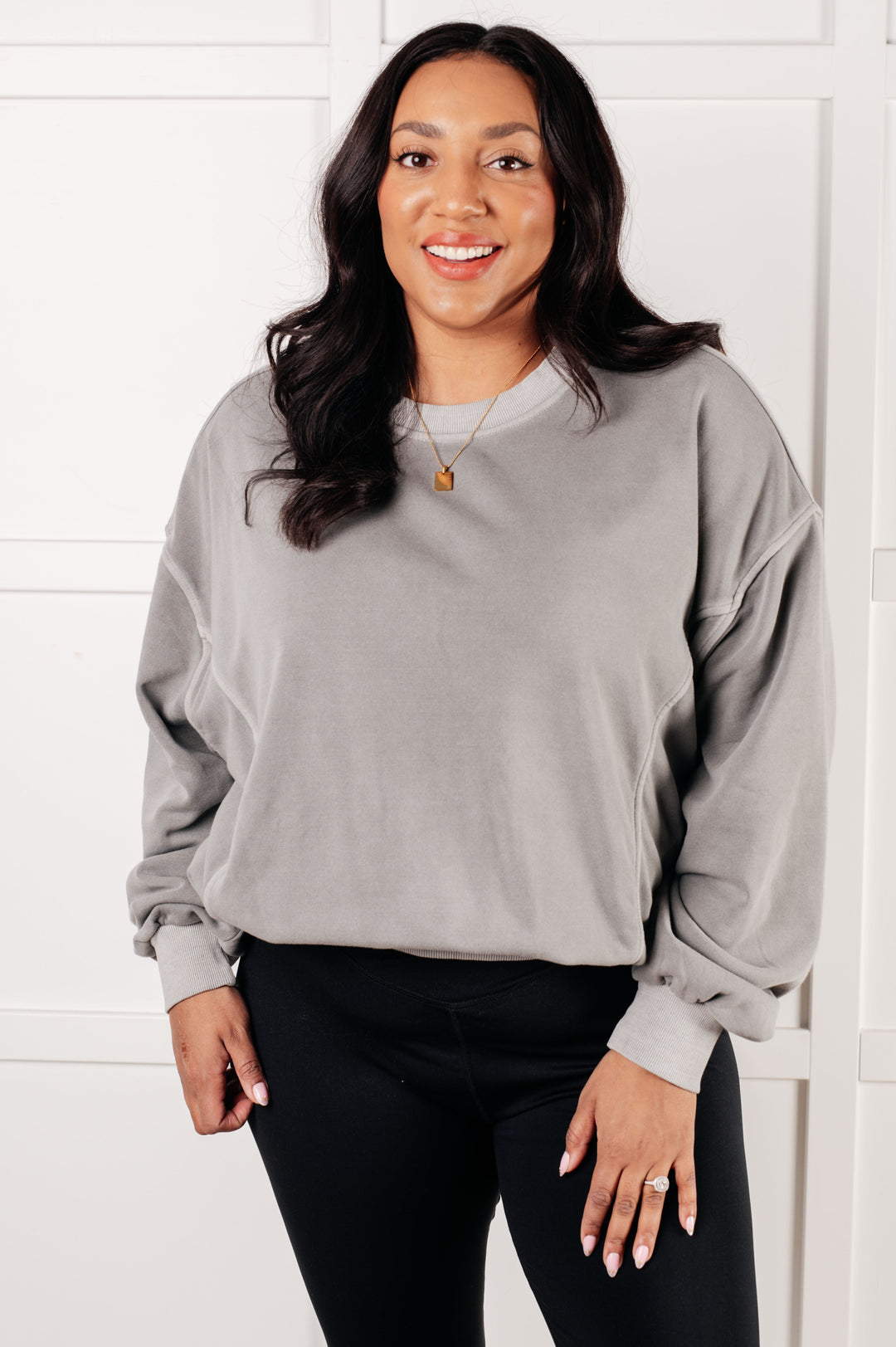 Zenana Beyond the Basics Pullover in Sleet-Tops-Ave Shops-[option4]-[option5]-[option6]-[option7]-[option8]-Shop-Boutique-Clothing-for-Women-Online