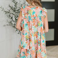 Bless Your Love Tiered Dress in Ivory, Orange and Mint-Womens-Ave Shops-[option4]-[option5]-[option6]-[option7]-[option8]-Shop-Boutique-Clothing-for-Women-Online