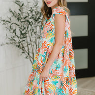 Bless Your Love Tiered Dress in Ivory, Orange and Mint-Womens-Ave Shops-[option4]-[option5]-[option6]-[option7]-[option8]-Shop-Boutique-Clothing-for-Women-Online