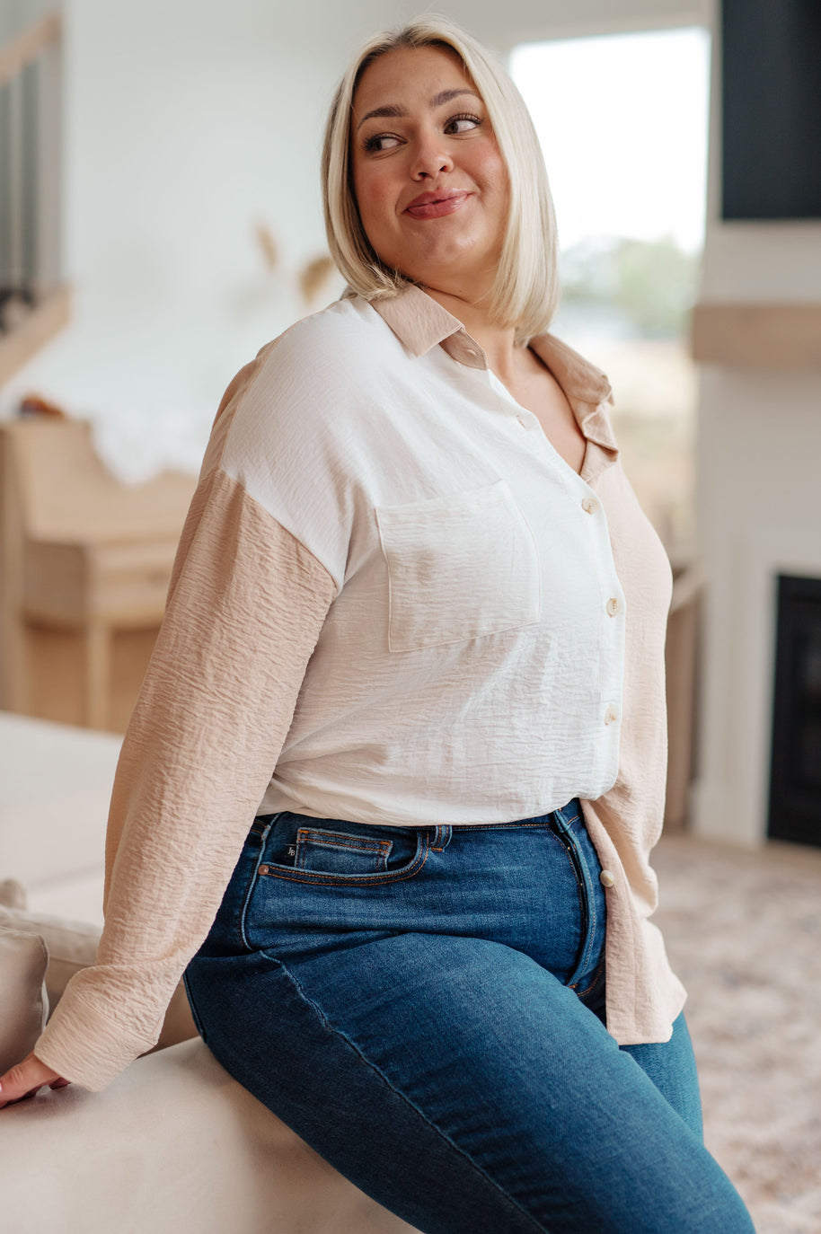 Block Party Button Down-Tops-Ave Shops-[option4]-[option5]-[option6]-[option7]-[option8]-Shop-Boutique-Clothing-for-Women-Online