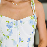 Bloomie Baby Tiered Dress in Ivory/Blue-Womens-Ave Shops-[option4]-[option5]-[option6]-[option7]-[option8]-Shop-Boutique-Clothing-for-Women-Online