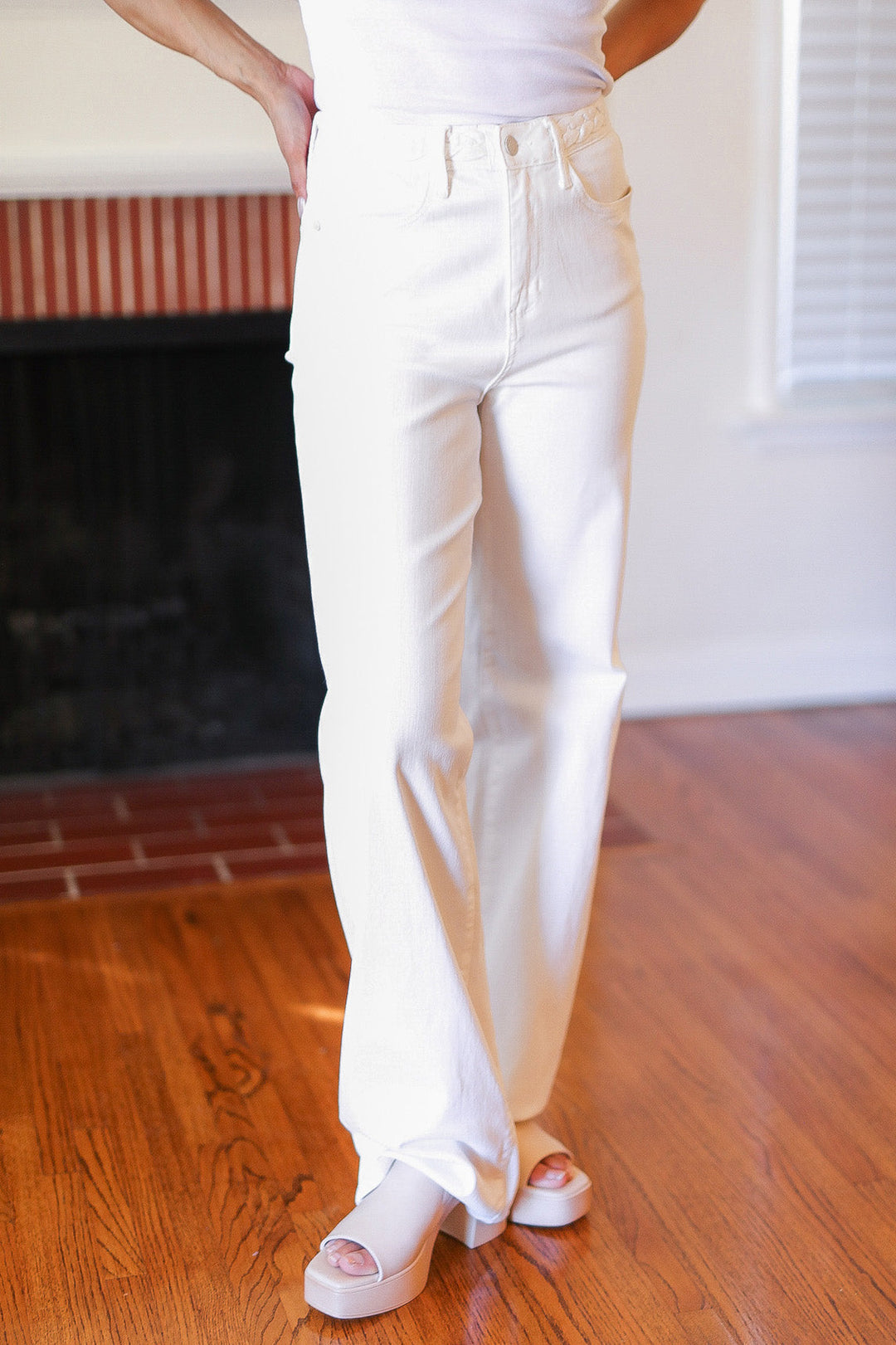 Judy Blue Above & Beyond White Braided Waist Wide Leg Jeans-Judy Blue-[option4]-[option5]-[option6]-[option7]-[option8]-Shop-Boutique-Clothing-for-Women-Online