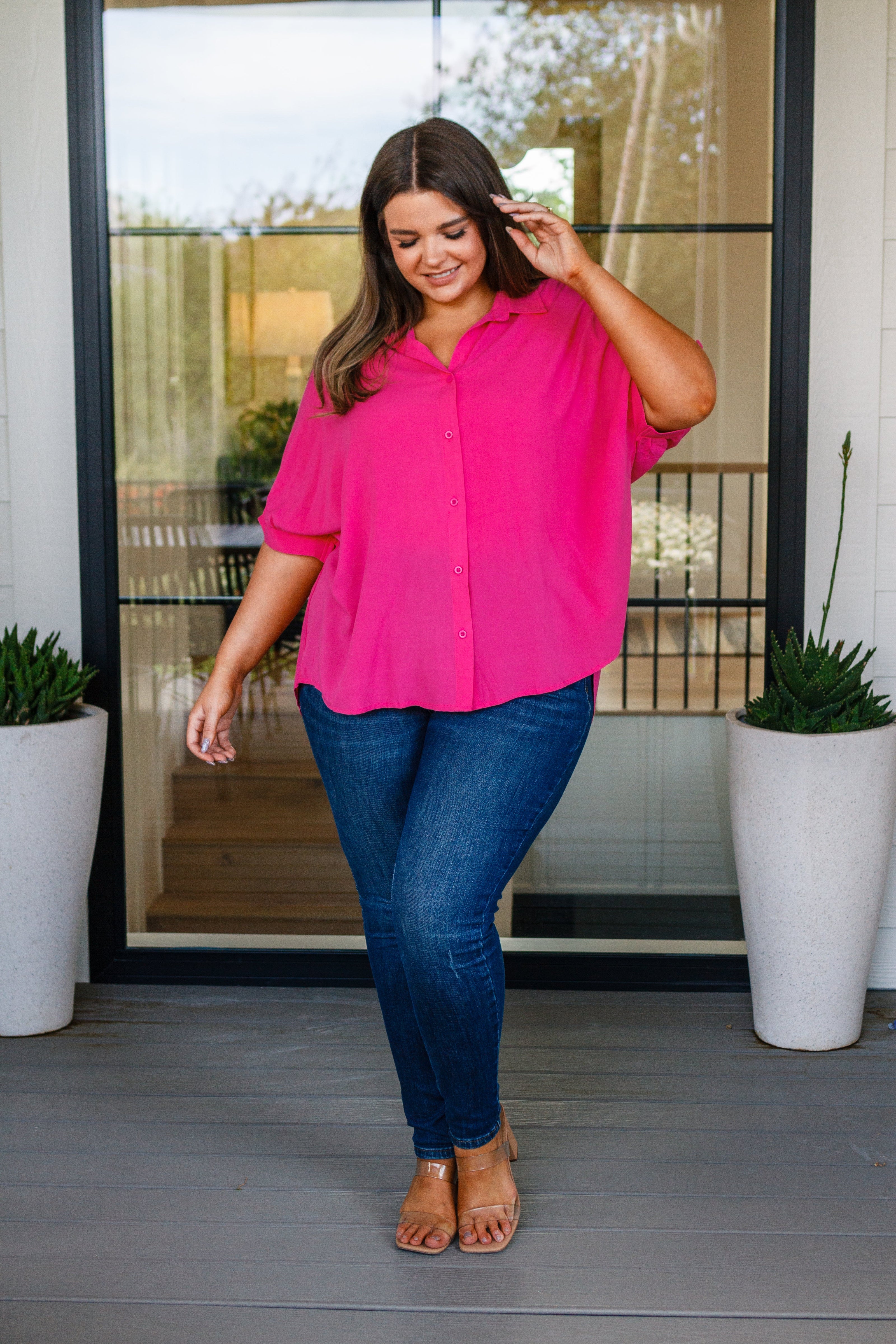 Bounding Beauty Button Down Blouse-Womens-Ave Shops-[option4]-[option5]-[option6]-[option7]-[option8]-Shop-Boutique-Clothing-for-Women-Online