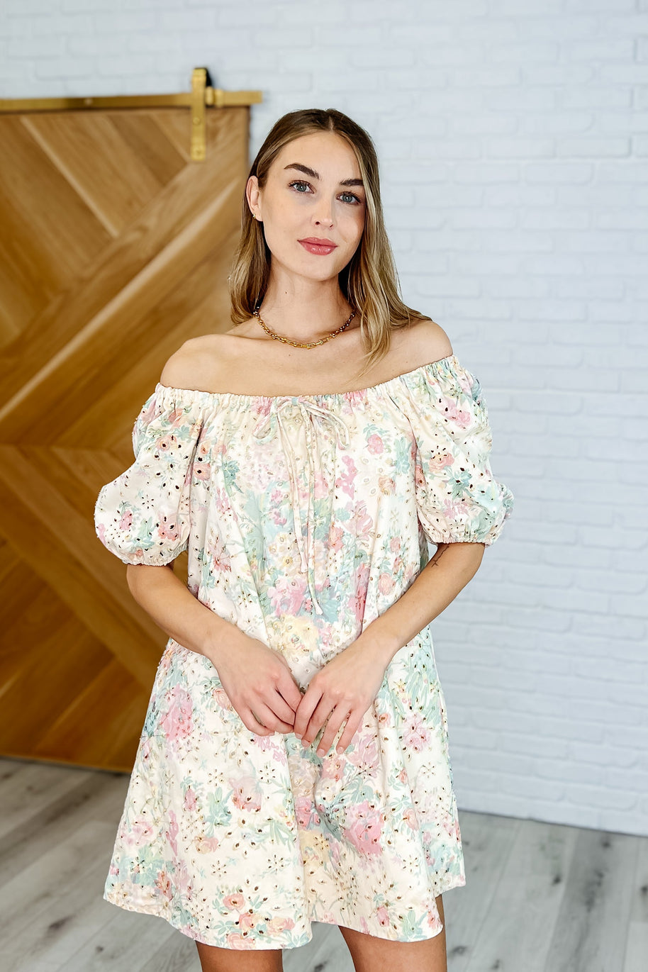 Bow Peep Eyelet Knit Dress in Pink and Green-Womens-Ave Shops-[option4]-[option5]-[option6]-[option7]-[option8]-Shop-Boutique-Clothing-for-Women-Online