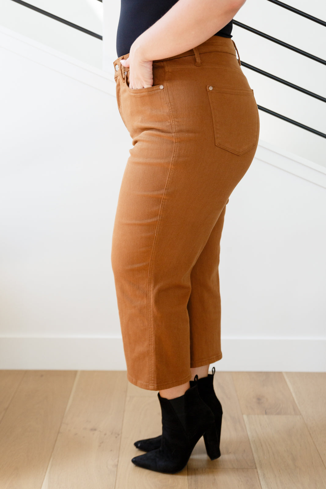 Briar High Rise Control Top Wide Leg Crop Jeans in Camel-Denim-Ave Shops-[option4]-[option5]-[option6]-[option7]-[option8]-Shop-Boutique-Clothing-for-Women-Online