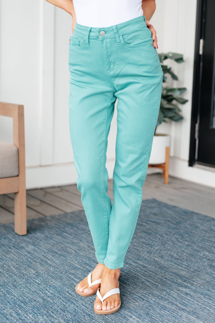 Judy Blue Bridgette High Rise Garment Dyed Slim Jeans in Aquamarine-Womens-Ave Shops-[option4]-[option5]-[option6]-[option7]-[option8]-Shop-Boutique-Clothing-for-Women-Online