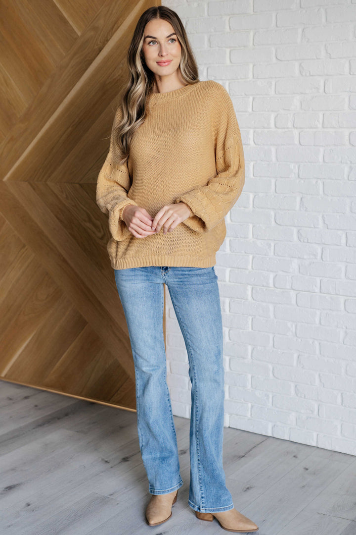 Bubbly Personality Bubble Sleeve Sweater in Wheat-Tops-Ave Shops-[option4]-[option5]-[option6]-[option7]-[option8]-Shop-Boutique-Clothing-for-Women-Online