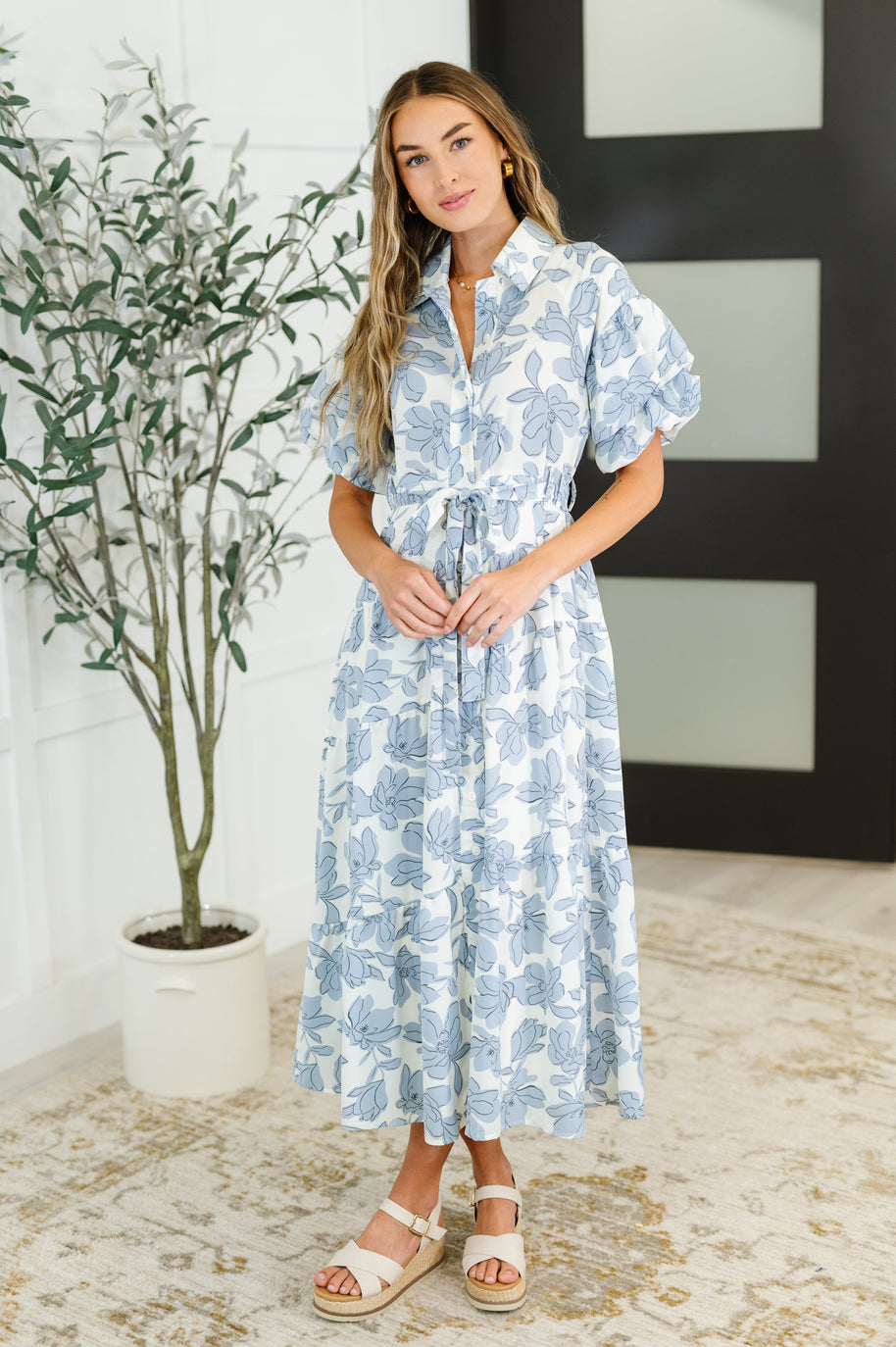Budding Romance Collared Button-Down Dress-Womens-Ave Shops-[option4]-[option5]-[option6]-[option7]-[option8]-Shop-Boutique-Clothing-for-Women-Online