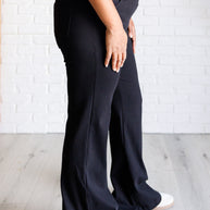 Rae Mode Building Habits Twill Flared Crossover Waist Pant in Black-Bottoms-Ave Shops-[option4]-[option5]-[option6]-[option7]-[option8]-Shop-Boutique-Clothing-for-Women-Online