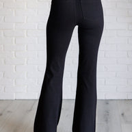 Rae Mode Building Habits Twill Flared Crossover Waist Pant in Black-Bottoms-Ave Shops-[option4]-[option5]-[option6]-[option7]-[option8]-Shop-Boutique-Clothing-for-Women-Online