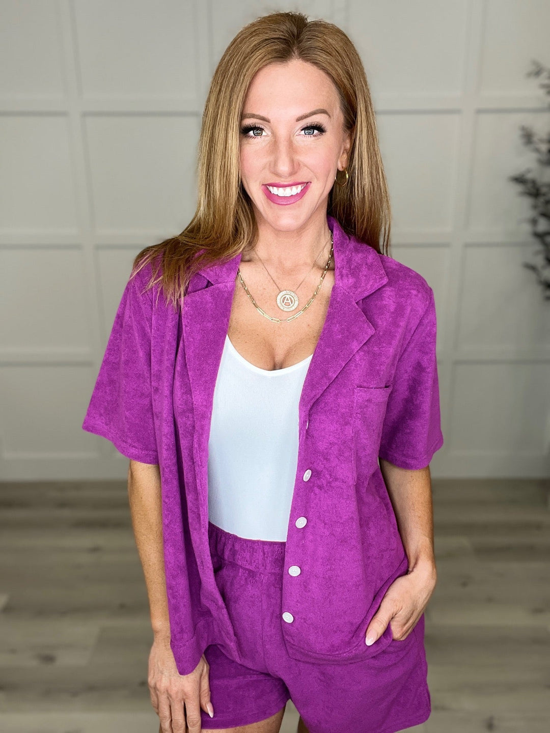 French Terry Button Down Top in Two Colors-Tops-Ave Shops-[option4]-[option5]-[option6]-[option7]-[option8]-Shop-Boutique-Clothing-for-Women-Online