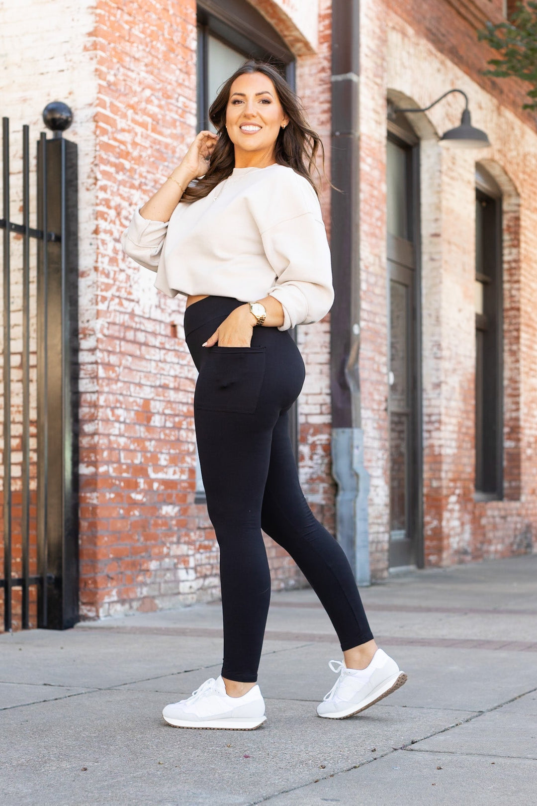 BLACK FULL-LENGTH Leggings with POCKET - Luxe Leggings by Julia Rose®-JuliaRoseWholesale-[option4]-[option5]-[option6]-[option7]-[option8]-Shop-Boutique-Clothing-for-Women-Online