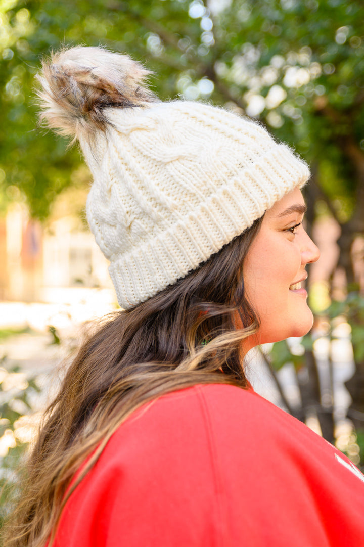 Cable Knit Cuffed Beanie In Ivory-Womens-Ave Shops-OS-[option4]-[option5]-[option6]-[option7]-[option8]-Shop-Boutique-Clothing-for-Women-Online