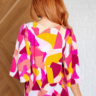 Cali Blouse in Magenta and Mustard Abstract-Blouses-Ave Shops-[option4]-[option5]-[option6]-[option7]-[option8]-Shop-Boutique-Clothing-for-Women-Online