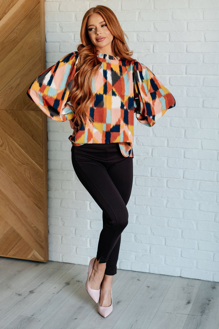 Call It What It Is Mod Print Blouse-Blouses-Ave Shops-[option4]-[option5]-[option6]-[option7]-[option8]-Shop-Boutique-Clothing-for-Women-Online