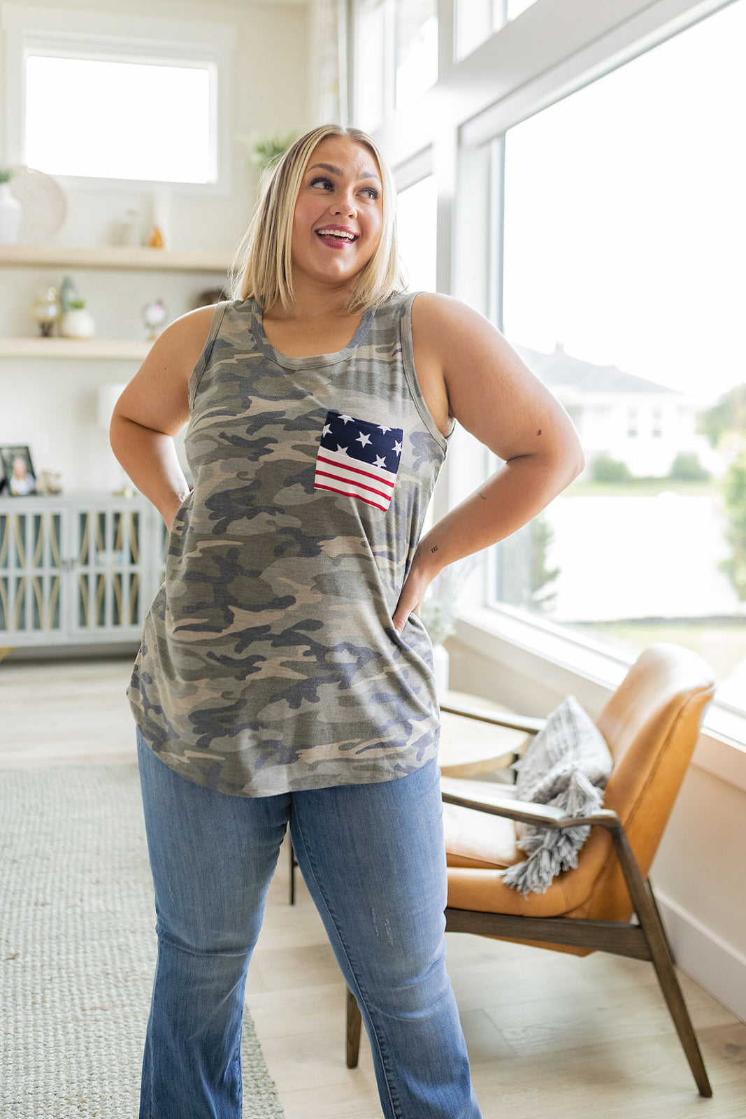 Camouflage Flag Pocket Tank-Tops-Ave Shops-[option4]-[option5]-[option6]-[option7]-[option8]-Shop-Boutique-Clothing-for-Women-Online