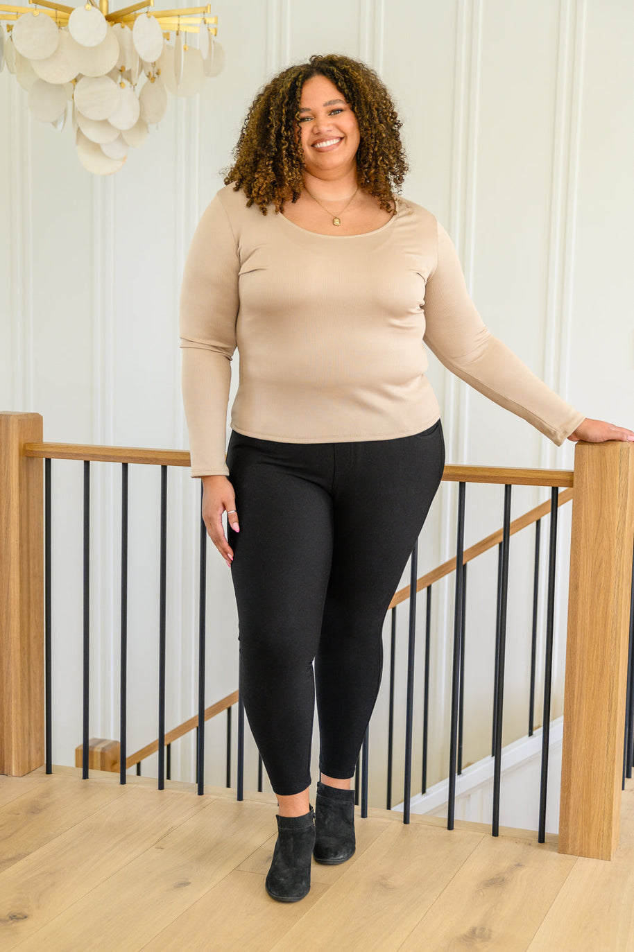 Can You Believe It Basic Long Sleeve Top In Sand-Womens-Ave Shops-[option4]-[option5]-[option6]-[option7]-[option8]-Shop-Boutique-Clothing-for-Women-Online
