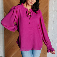 Candid Moment Ruffle Neckline Blouse-Blouses-Ave Shops-[option4]-[option5]-[option6]-[option7]-[option8]-Shop-Boutique-Clothing-for-Women-Online