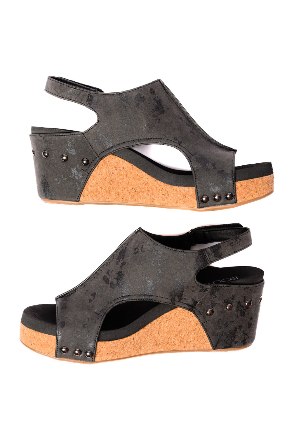 Corky's Carley Wedge Sandals in Black Metallic-Womens-Ave Shops-[option4]-[option5]-[option6]-[option7]-[option8]-Shop-Boutique-Clothing-for-Women-Online