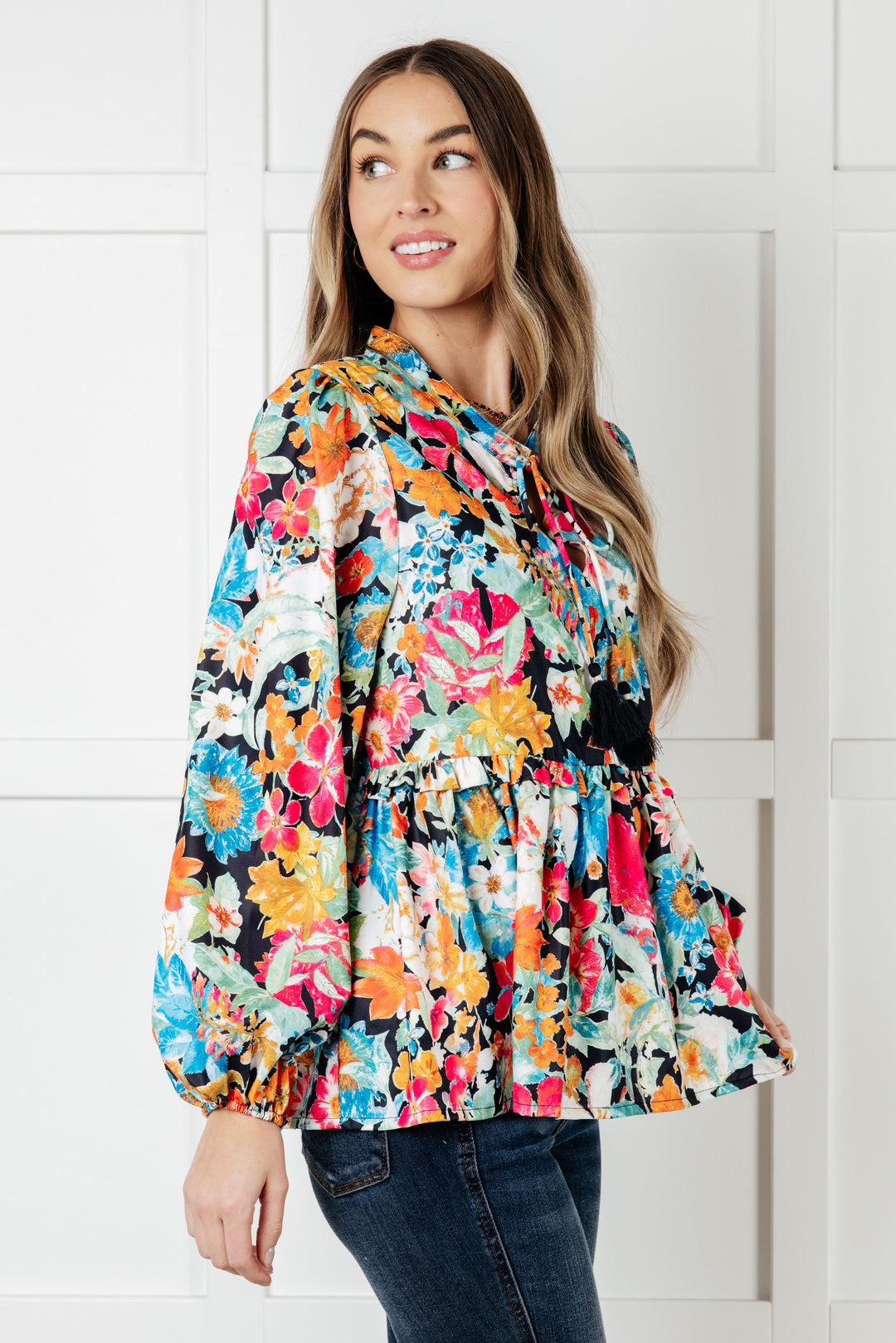 Carry Me Away Floral Peplum Blouse-Blouses-Ave Shops-[option4]-[option5]-[option6]-[option7]-[option8]-Shop-Boutique-Clothing-for-Women-Online