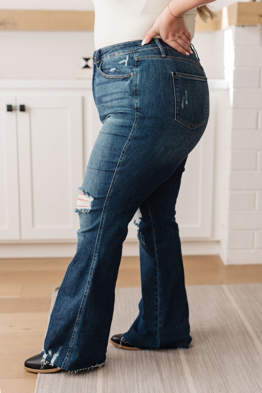 Judy Blue Cassandra High Rise Control Top Distressed Flare Jeans-Denim-Ave Shops-[option4]-[option5]-[option6]-[option7]-[option8]-Shop-Boutique-Clothing-for-Women-Online